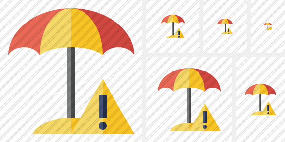 Beach Umbrella Warning Icon Beach Umbrella Warning Icon