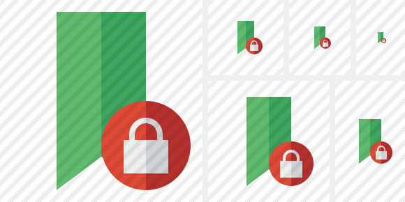 Иконка Закладка зелёная Заблокировать