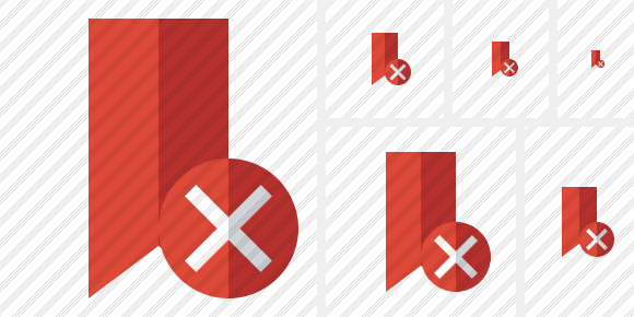Bookmark Red Cancel Symbol Bookmark Red Cancel Symbol