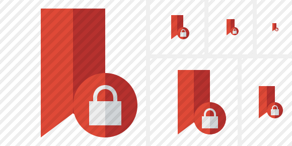 Bookmark Red Lock Symbol Bookmark Red Lock Symbol