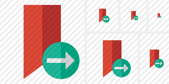 Иконка Закладка красная Следующий