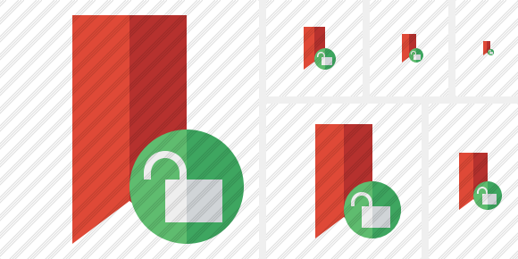 Иконка Закладка красная Разблокировать