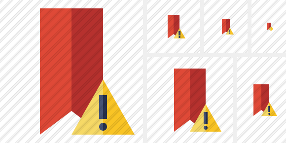 Bookmark Red Warning Symbol Bookmark Red Warning Symbol