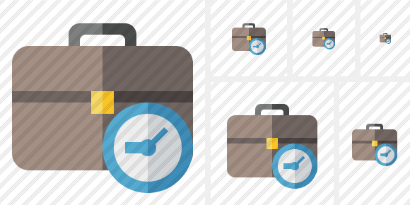 Briefcase Clock Icon