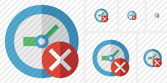 Clock Cancel Symbol Clock Cancel Symbol