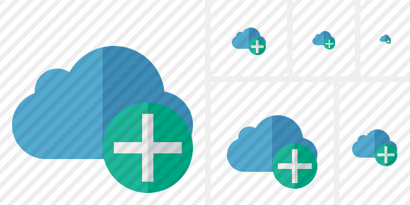 Cloud Blue Add Icon Cloud Blue Add Icon