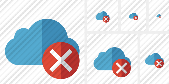 Cloud Blue Cancel Icon Cloud Blue Cancel Icon