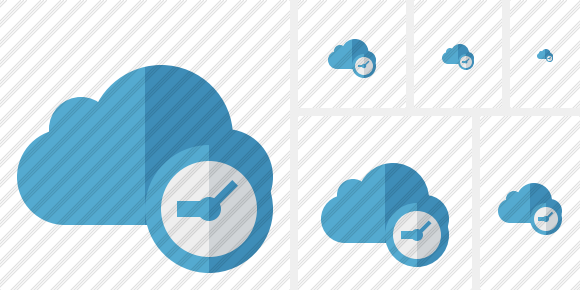 Cloud Blue Clock Icon Cloud Blue Clock Icon