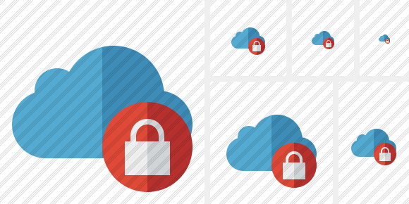 Cloud Blue Lock Icon Cloud Blue Lock Icon