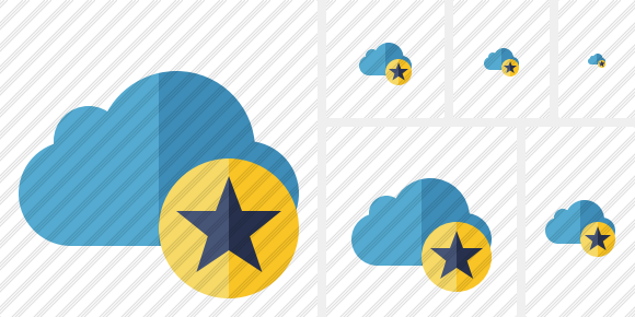 Cloud Blue Star Icon Cloud Blue Star Icon