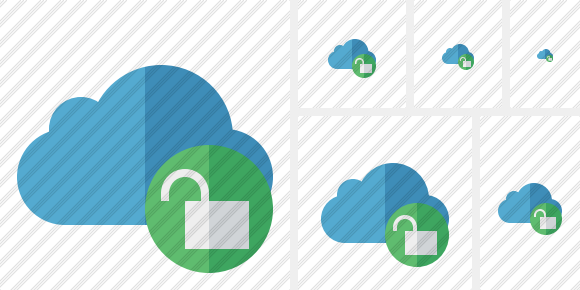 Cloud Blue Unlock Icon Cloud Blue Unlock Icon