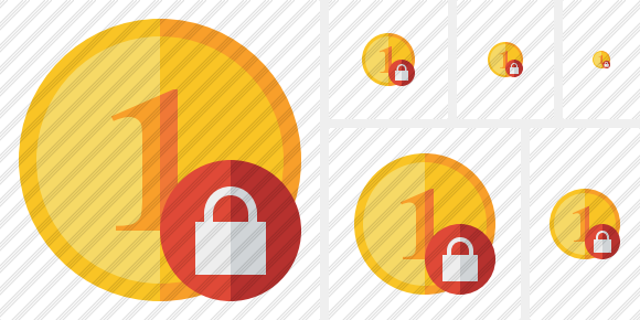 Coin Lock Icon Coin Lock Icon