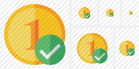Coin Ok Icon Coin Ok Icon