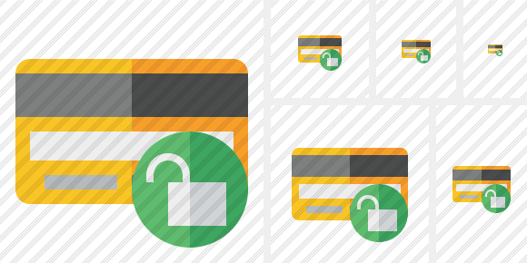 Credit Card Unlock Icon Credit Card Unlock Icon