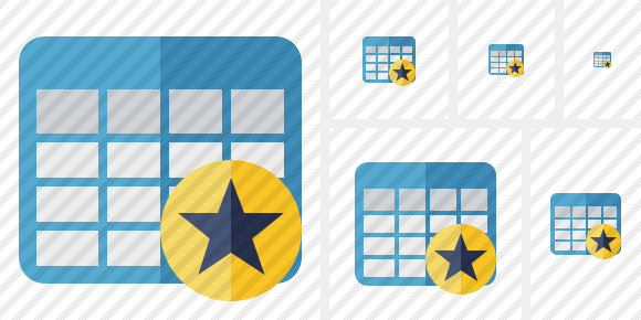 Database Table Star Symbol