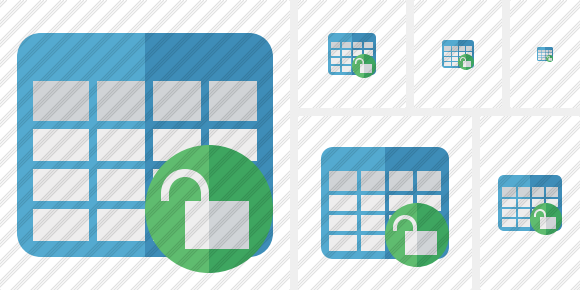 Database Table Unlock Symbol