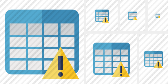 Database Table Warning Symbol