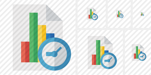 Document Chart Clock Symbol