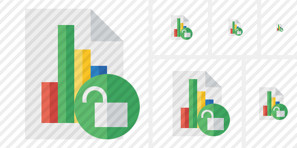 Document Chart Unlock Symbol