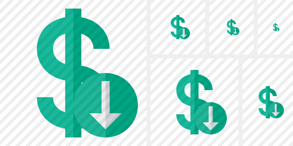 Dollar Download Icon Dollar Download Icon