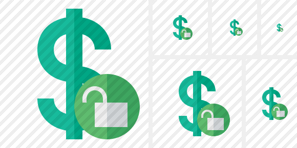 Dollar Unlock Icon Dollar Unlock Icon