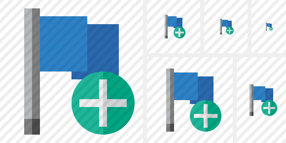 Flag Blue Add Icon Flag Blue Add Icon