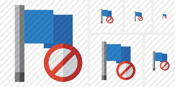 Flag Blue Block Icon Flag Blue Block Icon