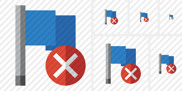 Flag Blue Cancel Icon Flag Blue Cancel Icon