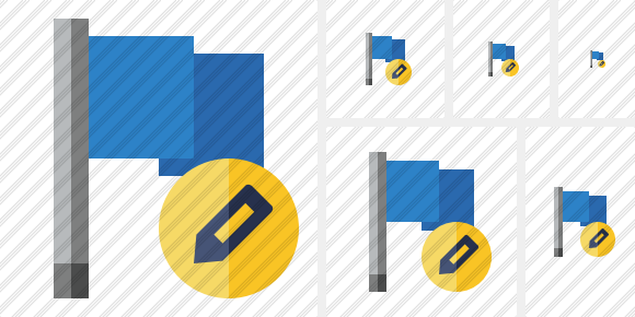 Flag Blue Edit Icon Flag Blue Edit Icon