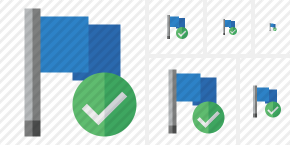 Flag Blue Ok Icon Flag Blue Ok Icon
