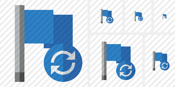 Flag Blue Refresh Icon Flag Blue Refresh Icon