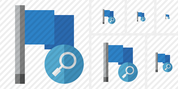Flag Blue Search Icon Flag Blue Search Icon