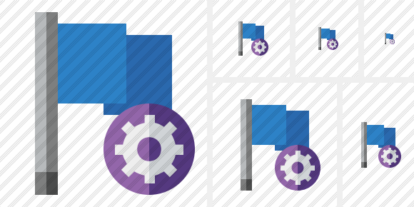 Flag Blue Settings Icon Flag Blue Settings Icon