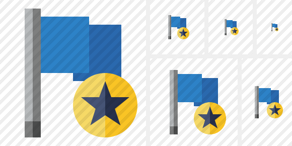 Flag Blue Star Icon Flag Blue Star Icon