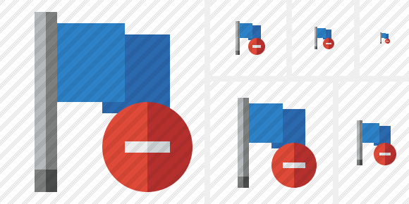 Flag Blue Stop Icon Flag Blue Stop Icon