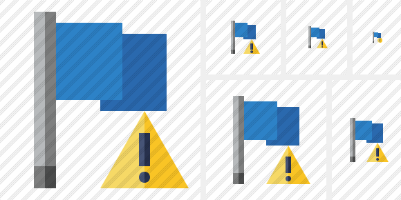Flag Blue Warning Icon Flag Blue Warning Icon