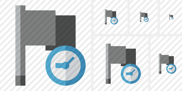 Flag Dark Clock Icon Flag Dark Clock Icon