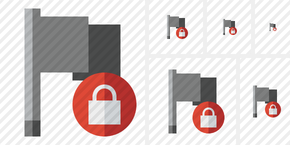 Flag Dark Lock Icon Flag Dark Lock Icon