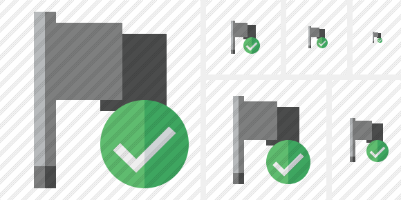 Flag Dark Ok Icon Flag Dark Ok Icon
