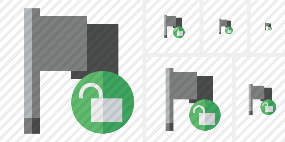 Flag Dark Unlock Icon Flag Dark Unlock Icon