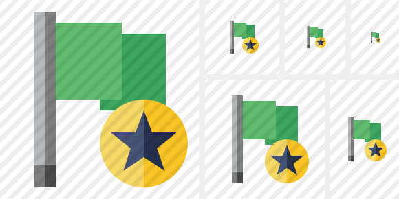 Flag Green Star Symbol