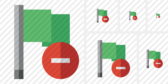 Icona Flag Green Interrompi Icona Flag Green Interrompi
