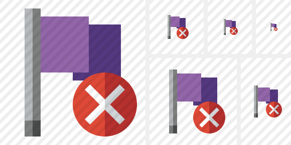 Flag Purple Cancel Symbol