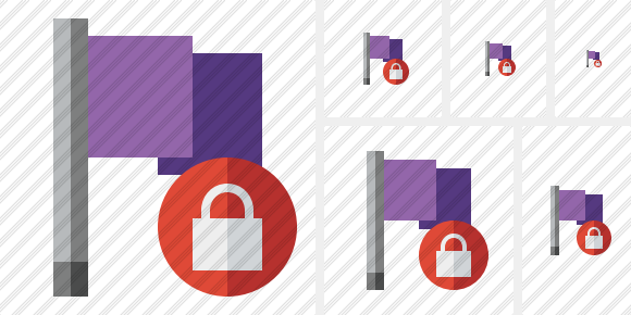 Flag Purple Lock Icon