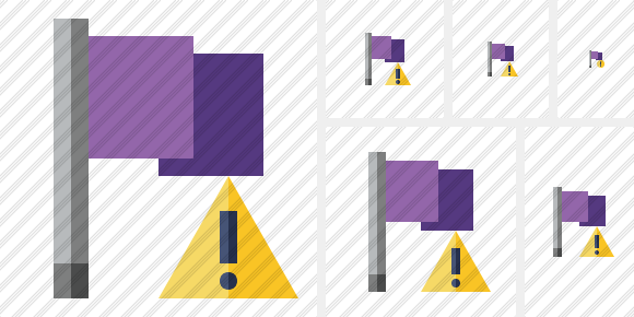 Flag Purple Warning Icon