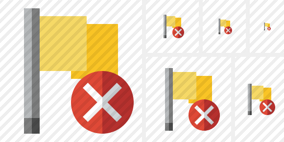 Flag Yellow Cancel Symbol