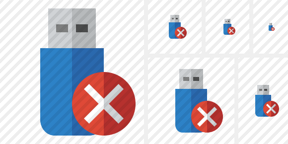 Flash Drive Cancel Icon Flash Drive Cancel Icon