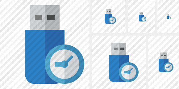 Flash Drive Clock Icon Flash Drive Clock Icon
