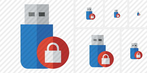 Flash Drive Lock Symbol