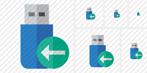 Flash Drive Previous Icon Flash Drive Previous Icon